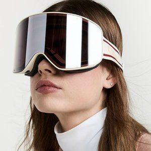 Chloe CH0072S 001 Ski Mask White Beige Violet Mirror Zeiss
